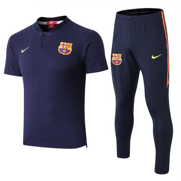 Polo Conjunto Completo Barcelona 2018-19 Azul Marino